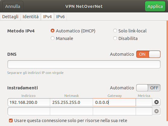 NetOverNet VPN configurazione 5